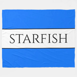 STARFISH Sporty Bright Nautical Blue White Stripes Fleece Blanket