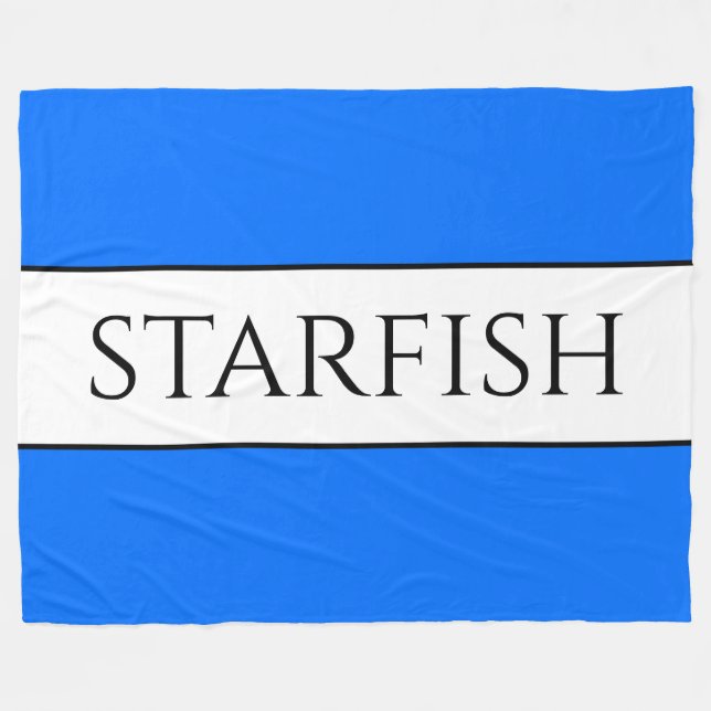 STARFISH Sporty Bright Nautical Blue White Stripes Fleece Blanket (Front (Horizontal))