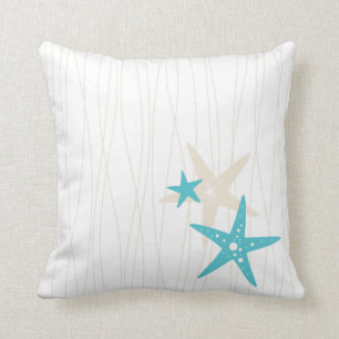 Starfish Square White Pillow