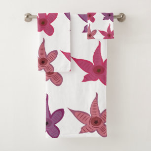 Starfish Stapelia Flower Cactus Bath Towel Set