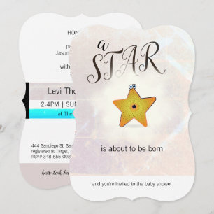 Starfish Star Baby Shower Invitations
