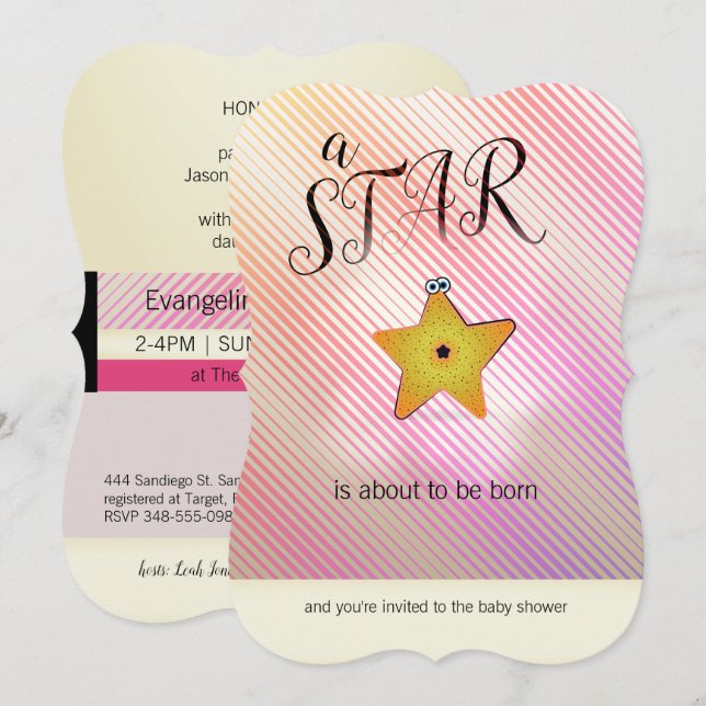 Starfish Star Baby Shower Invitations (Front/Back)