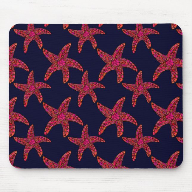 Starfish Style Pattern Mouse Mat (Front)