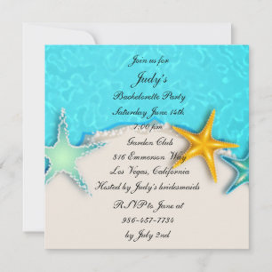 Starfish Summer Beach Bachelorette Party Invite