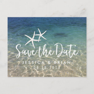 Starfish Summer Beach Wedding Save the Date Announcement Postcard