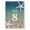 Starfish Summer Beach Wedding Table Numbers