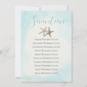 Starfish Table 17 Seating Card
