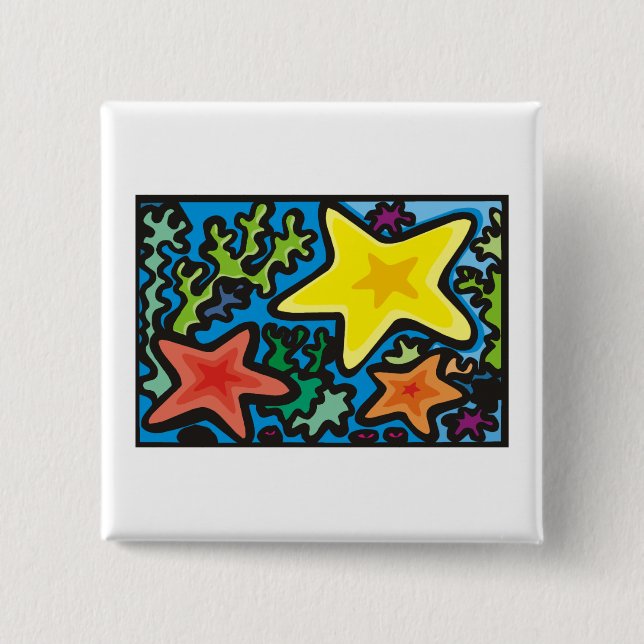 Starfish Trio 15 Cm Square Badge (Front)