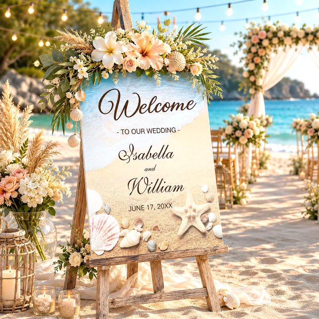 Starfish Tropical Beach Wedding Welcome Sign (Creator Uploaded)