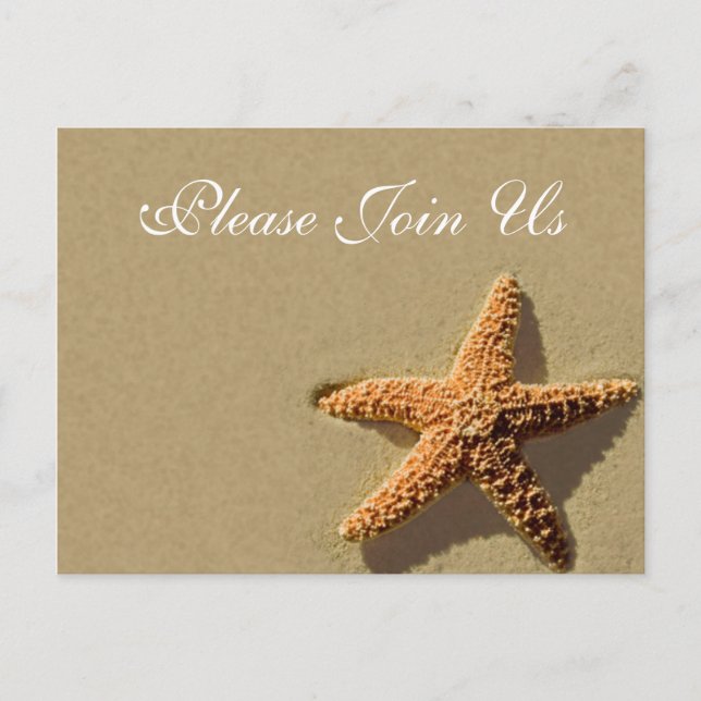 Starfish Tropical Event And Wedding Invitation Postcard (Front)