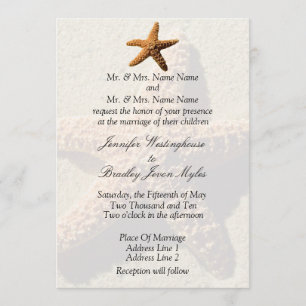 Starfish Tropical Wedding Beach Wedding Invitation