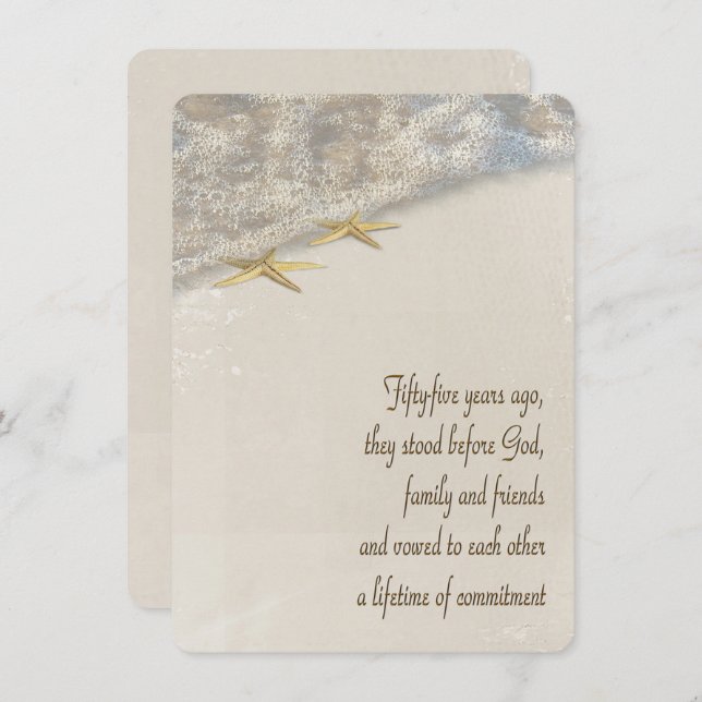 starfish Vow Renewal for 55th Anniversary Invitation (Front/Back)
