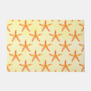 Starfish Watercolor Art Pattern Doormat