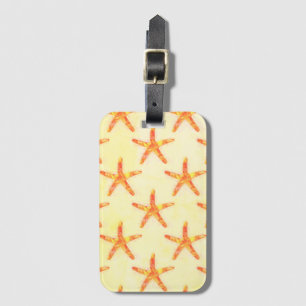 Starfish Watercolor Art Pattern Luggage Tag