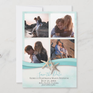 Starfish Watercolor Destination Beach Wedding Save The Date