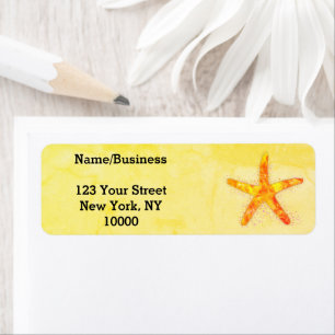 Starfish Watercolor Painting On Old Paper