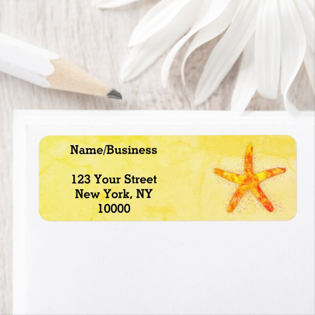 Starfish Watercolor Painting On Old Paper (Insitu)