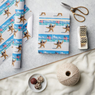 Starfish Waving the American Flag Wrapping Paper