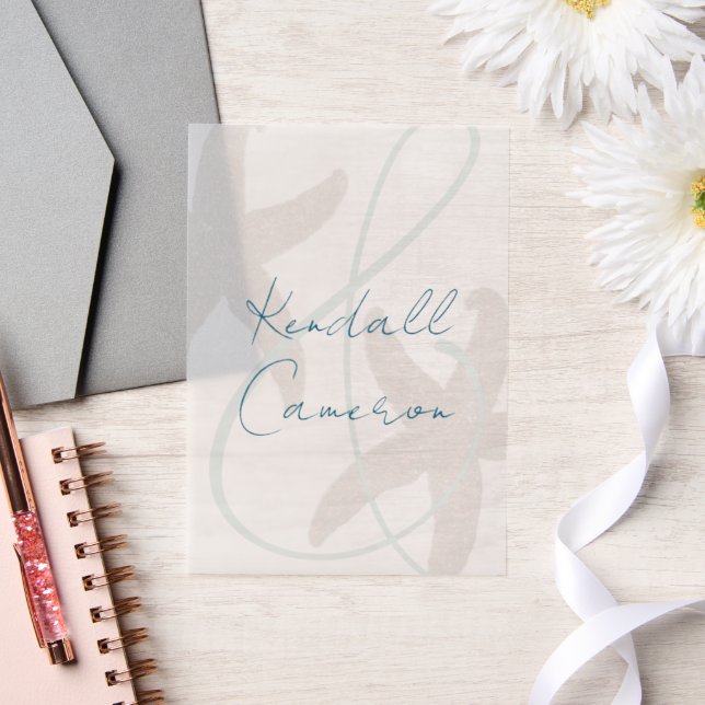 Starfish Wedding Bride and Groom Names Vellum Invitations (Wedding)