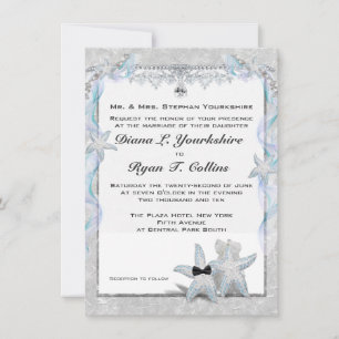 Starfish Wedding Couple  4.5" x 6.25" Invitation