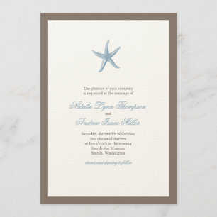 Starfish Wedding Invitation - BLUE