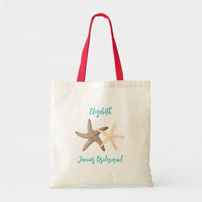 Starfish Wedding Junior Bridesmaid Tote Bag (Front)