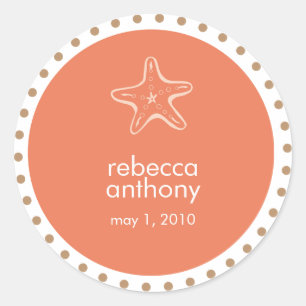 starfish wedding label