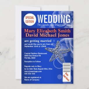 Starfish wedding magazine PERSONALIZE Invitation