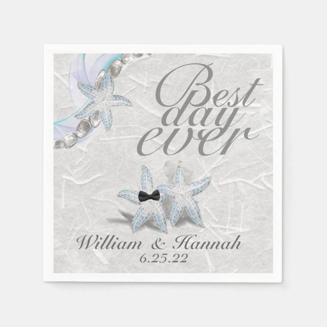 Starfish Wedding Napkins (Front)
