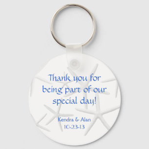 Starfish Wedding Personalised Favours Key Ring