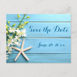 Starfish Wedding Save The Date Postcards Orchid