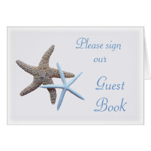 Starfish Wedding Sign Our Guest Book Table Card