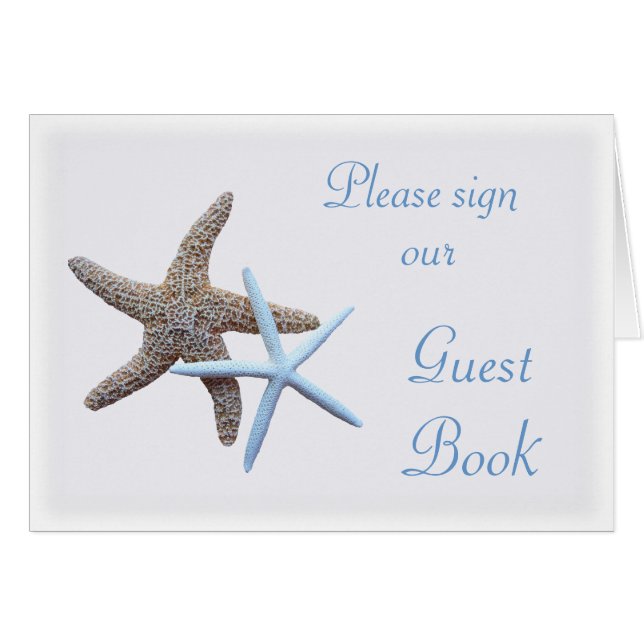Starfish Wedding Sign Our Guest Book Table Card (Front Horizontal)