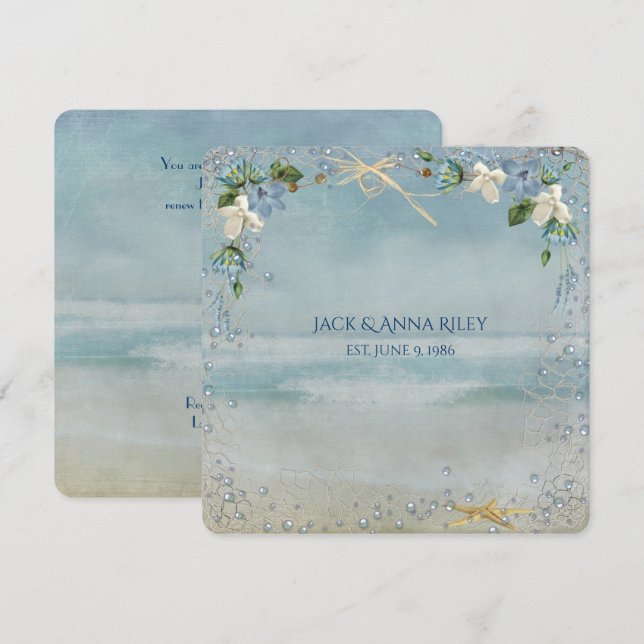 starfish wedding Vow Renewal Invitation (Front/Back)