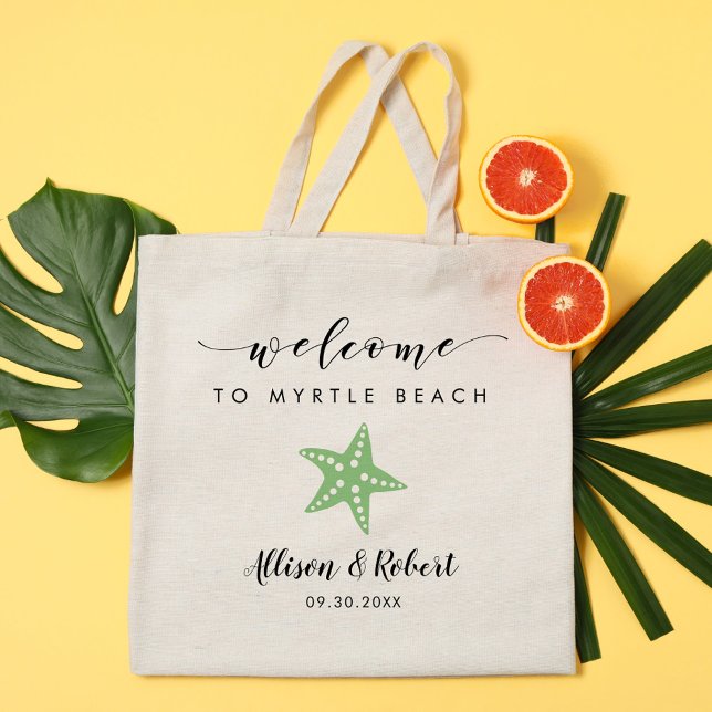 Starfish Wedding Welcome Bag, Light Green Tote Bag (Creator Uploaded)