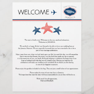 Starfish Wedding Welcome Letter for Jamaica