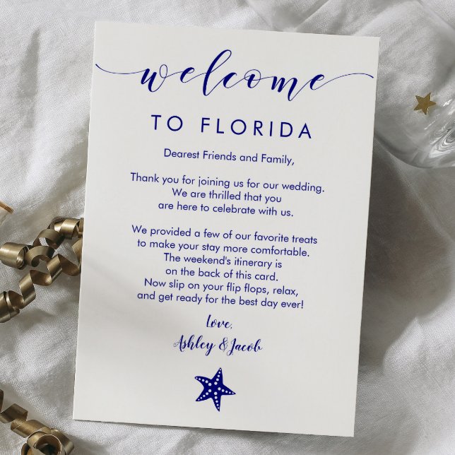 Starfish Wedding Welcome Letter & Itinerary Card (Creator Uploaded)