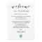 Starfish Wedding Welcome Letter & Itinerary Card