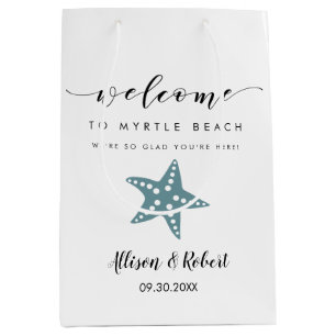 Starfish Welcome Bag, Destination Wedding Guests Medium Gift Bag
