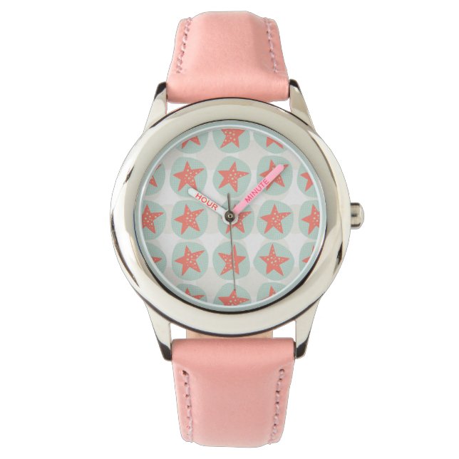 Starfish Whimsical Sea Ocean Nautical Watch (Front)