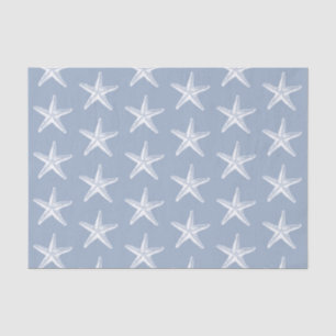 Starfish White Blue Beach Coastal Tissue Paper