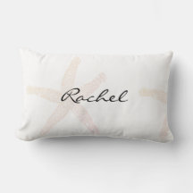 Starfish White Pastel Orange Name Template Beach