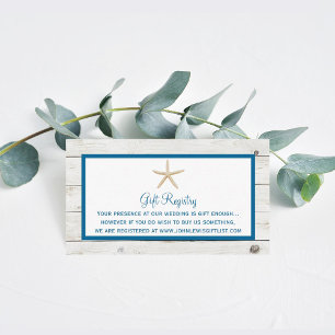 Starfish Whitewashed Wood Beach Wedding Collection Enclosure Card