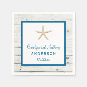 Starfish Whitewashed Wood Beach Wedding Collection Napkin