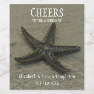 Starfish Wine Beach Wedding Label