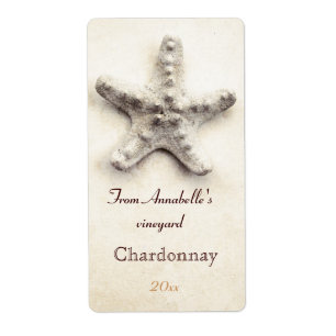 Starfish wine bottle label