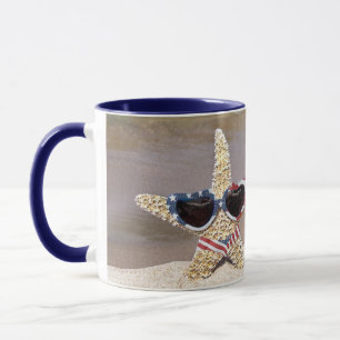 Starfish with American Flag Mug