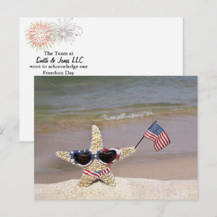 Starfish with American flag Postcard