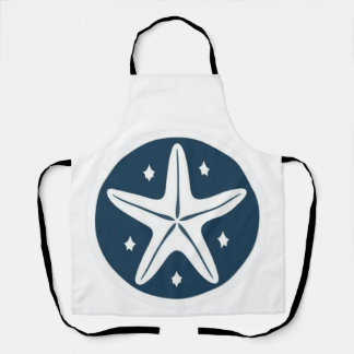Starfish with White Stars Apron