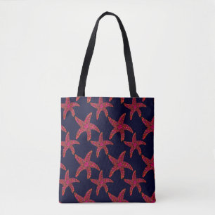 Starfish Zentangle Style Pattern Tote Bag